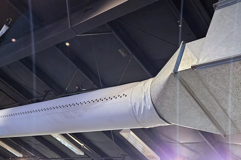 HVAC ductwork in one of the event buildings at the Orange County Fairground in Costa Mesa, California, USA.